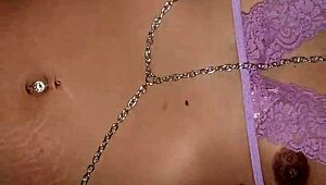 Wifey Plays In Bedroom With Purple Lingerie