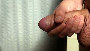 Early morning light captures an intense solo cumshot