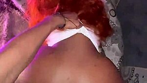 Petite ebony girl with tight pussy loves taking rough dick