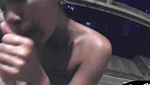 Petite Thai Girl Sucks My Cock on the Balcony with Friends Nearby. Outdoor Fun Turns Wild and Hot!