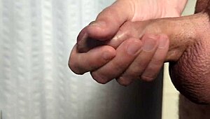 Early morning light captures an intense solo cumshot