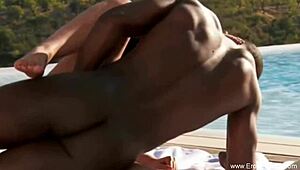 African lovers unite outdoors for passionate lovemaking!