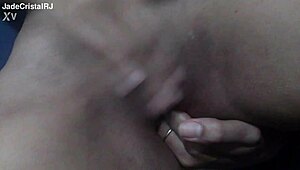 Jade's Shaved Pussy Close-Up In Lingerie