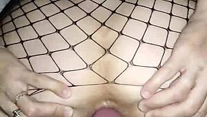 Very beautiful skinny wife in stockings lingerie