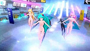 hatsune miku rin & luka tricolore airline project diva nude mod full nude