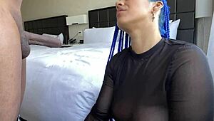 feeling so emotional watching this sloppy blowjob by the blue-haired throatgoat sucking that monster cock.