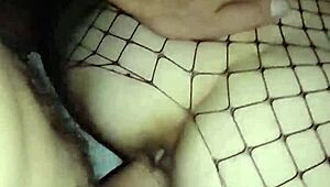 Very beautiful skinny wife in stockings lingerie