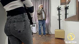 Petite Latina bids farewell to sugar daddy before flight