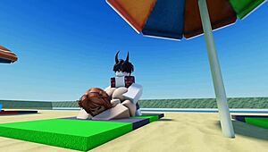 Special beach day with big tits and ass on display