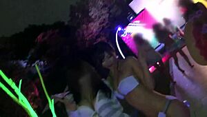 Japanese Half-Beauty Goddess Stuns at Night Pool, Relentless Piston Action Drowns This Erotic Symbol