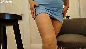 Tattooed MILF without panties explodes with desire