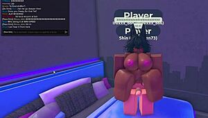 Egyptian girl gets fucked hard in Roblox condo game by black guy