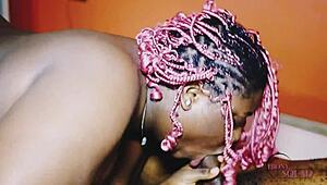 ebony girlfriend sucking black cock?