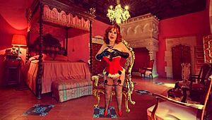 granny carmen claus passionately face fucks me in close-up pov while santa's away, feeling so intense.