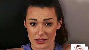 Office Femdom Commands Sub to Jerk in Stockings Till He Cums