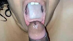 pov humiliation with ass worshiping, handjob, and huge anal creampie on saggy tits