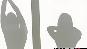 Katrina colt and ella reese tribbing in red lingerie.