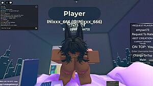 Egyptian girl gets fucked hard in Roblox condo game by black guy