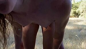 Nudist Couple Fucks Intensely in Creek Bed with Wife Riding Hard on Beach Trail End