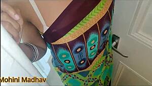 OMG, banged this hot Indian chick from the store in a green saree! 🔥