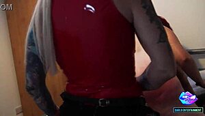 mistress kora bell and oldschoolgent enjoy dvp on slaves slutty cunt roughly 😈