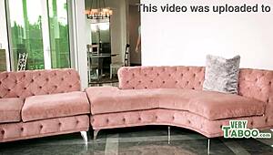 horny juicy blonde step daughter in swimsuit seduces daddy