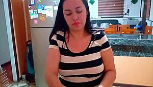 My stepsons friend came over to fuck me while I was washing dishes, it was so wet and huge.