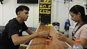 Curvy Colombian girlfriend Mckencie submits with dirty talk as her submissive servant slaps and worships her big ass while fucking her hard.