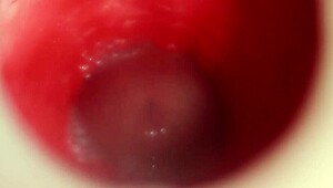 cute redhead fills camera with internal shot in anal scene