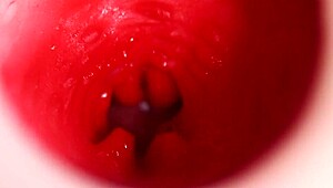 cute redhead fills camera with internal shot in anal scene