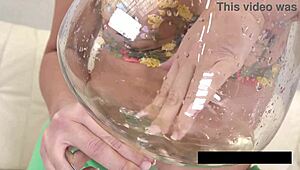 Brunette Latina Uses Dildo For Explosive Piss Streams In Close-Up Squirting