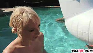 best friends having a pool party