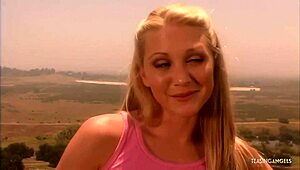 blonde babe fingered and fucked outdoor with blowjob