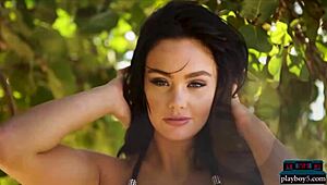 Petite Canadian Milf with Big Ass Performs Solo Striptease Outdoors on Beach