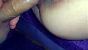 He thrust into her hard as she adjusted her stockings for intense anal cowgirl riding