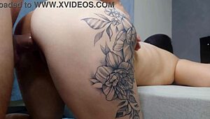 Tattooed Latina wife cheats, roughly fucks husband's old friend