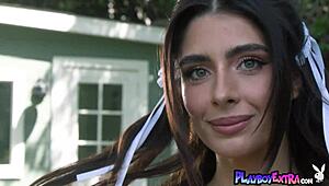 Petite Big Boobed Latina Red Riding Hood Tru Kait Shows Pierced Nipple In Softcore Naked Sexy Striptease Boobs Riding Tits!