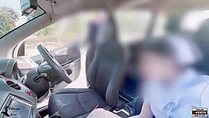 thai nurse drives to meet a stranger in the car.