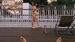 pornovatas - MORBOSA MORENA ESPA�OLA muy TETONA deisi hot EN SU DEBUT real CON NUESTRO AMIGO victor bloom, showing off her big natural tits and curvy latina ass in outdoor public casting interview