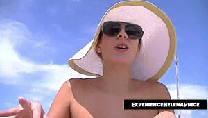 exhibitionist wife nikki brooks teases cuban beach voyeurs with sheer striptease.
