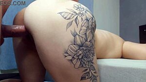 Tattooed Latina wife cheats, roughly fucks husband's old friend