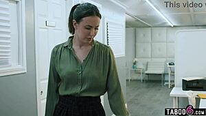 Bold Office Lesbian Sex with Boss Casey Calvert