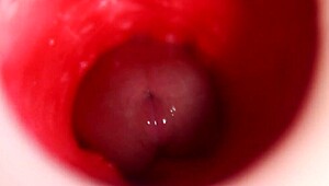 cute redhead fills camera with internal shot in anal scene