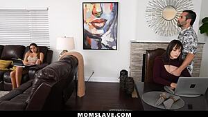 Unemployed daddy freeusing his hot wife and cute stepdaughter while they're working.