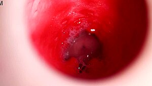 cute redhead fills camera with internal shot in anal scene