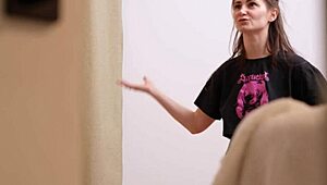 Pretty Amateur With Big Tits Gets Face Fucked And Swallows Cum