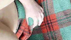 shy neighbor licks pussy intensely under blanket