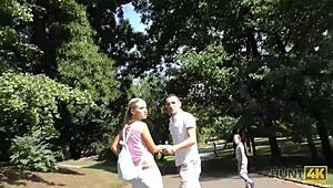 HUNT4K ELLA ALMOST LOSES WALLET BUT GETS BLOWJOB AND SEX