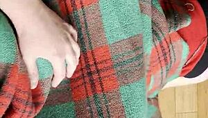 shy neighbor licks pussy intensely under blanket