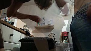 999 - White Slut White Satin Thong And Panties Brown Satin Bodycon Dress Heels Blowjob Pov Doggy Style Rimming